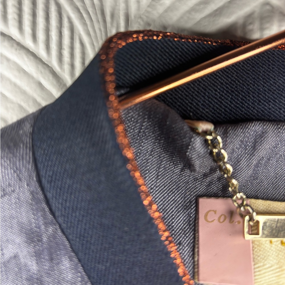 Ted Baker London Shiny Blue Linen Bomber - Ted Sz 2 - Picture 4 of 7